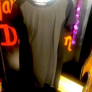 Black and grey midi dress